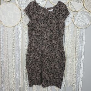 Calvin Klein Womens Taupe Brown Career Dress